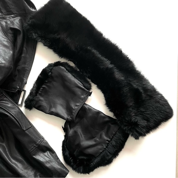 Michael Kors black leather coat jacket 
Size XS - Picture 5 of 6